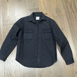 J. Crew Black Quilted Shirt Jacket